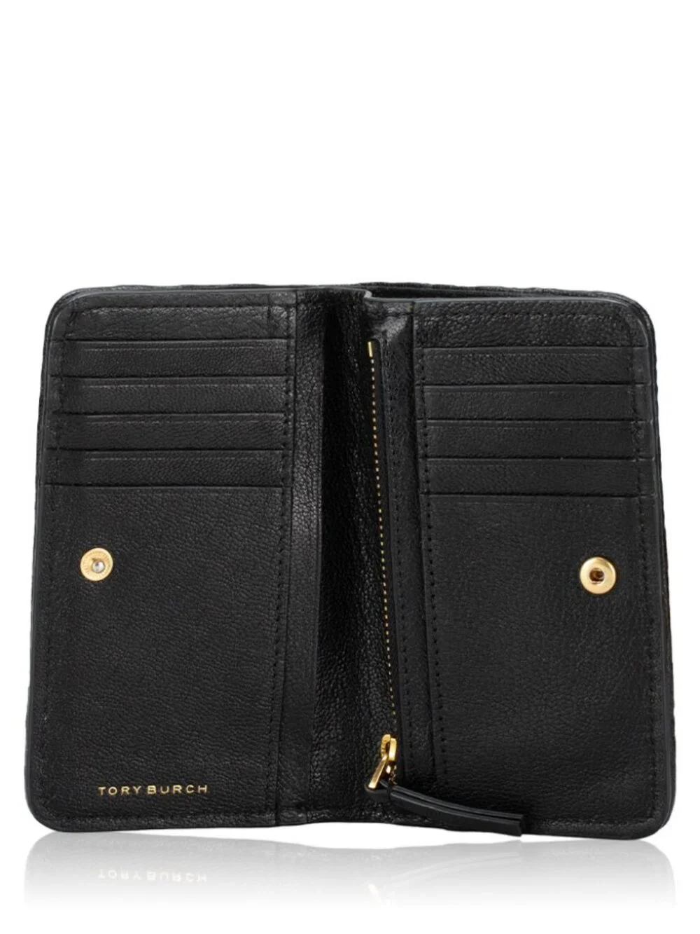 NWT TORY BURCH WILLA Straw Wallet Clutch Black Pale Khaki Leather Gold Logo